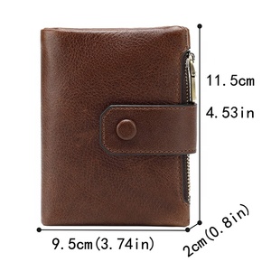 <strong>Personalised</strong> Multiple RFID Protected Genuine Leather Boys <strong>Mens</strong> <strong>Wallet</strong> with Zipper Coin Pocket Money Bag - Product Image 5