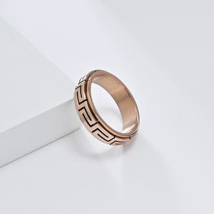 yunnique popular jewelry Great Wall pattern <b>titanium</b> steel rotating <b>ring</b> for stress relief and anxiety reduction. S - Product Image 3