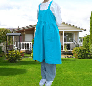 <span class=keywords><strong>Delantal</strong></span> de algodón y lino de gran tamaño, cruzado Sin ataduras, ropa de trabajo para maestros de jardín de infantes, cubierta de pintura, personalizado para mujer - Product Image 6