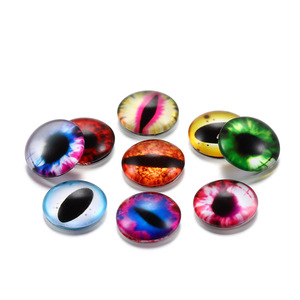 <b>Crystal</b> Glass <b>Animal</b> Eye Stickers Oval Digital Printing Home Decoration 3D Effect Cat Eye Stickers Set - Product Image 2