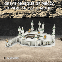 Modèle de puzzle en papier 3D de la Grande Mosquée de la Mecque, architecture de renommée mondiale, décoration d'intérieur, bricolage, assemblage, jouet