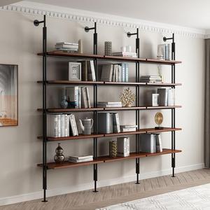 Estante de Almacenamiento de Madera Maciza Moderna y Minimalista de Múltiples Niveles, Estantería de Hierro Forjado para Libros, para Sala de Estar - Product Image 3