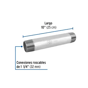 Capezzolo in acciaio zincato 1-1/4x10 ', Foset Master con 48 unità - Product Image 2
