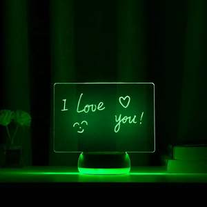 Néon rvb veilleuse créative effaçable acrylique mémo babillard LED veilleuse USB bricolage 3D écriture réinscriptible conseil lumière - Product Image 3