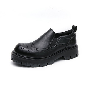 Chaussures Oxford pour hommes britanniques en cuir véritable imperméable, à bout fermé, faites à la main, pour mariage, formelles, décontractées, antidérapantes, avec boucles et sangles - Product Image 3