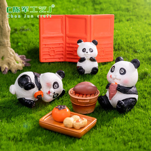 Mini Paesaggio in Miniatura con Muschio, Grazioso <span class=keywords><strong>Panda</strong></span> Accanto al Fuoco, Accessori Decorativi Fai-da-Te, Mini Ornamento - Product Image 4