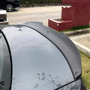 Pour Audi A6 2019 2020, becquet arrière en plastique ABS couleur fibre de carbone, finition apprêtée, pour coffre de voiture, décoration d'aile arrière - Product Image 3