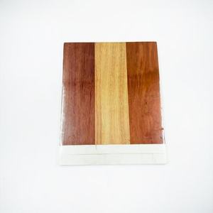 Planche à découper rectangulaire en bois de caoutchouc et marbre, double face, pour aliments crus et cuits, usage domestique et cuisine - Product Image 1