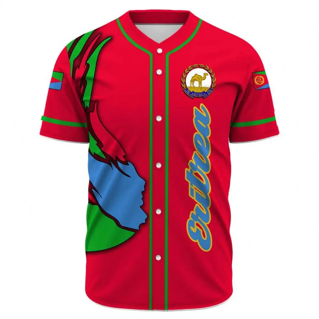 Produtos do transporte da gota 2023 Eritreia Baseball Jersey Produtos novos personalizados Camisas dos homens confortáveis Mais Popular Masculino Sport Top