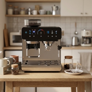 Machine à café expresso semi-automatique compacte tout-en-un avec moulin intégré, facile à utiliser, équipement à café <span class=keywords><strong>pour</strong></span> <span class=keywords><strong>la</strong></span> maison - Product Image 1