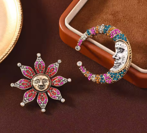 Broche de payaso, sol y luna, personalizado, metálico, de la serie Circo, para trajes y chaquetas - Product Image 6