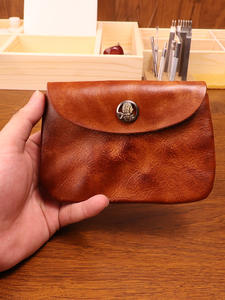 กระเป๋าใส่บัตรหนังเทียมใส่บัตรแบบย้อนยุคสำหรับผู้ชายกระเป๋าใส่หนังฟอกฝาดใส่เหรียญชั้นบนสุด - Product Image 2