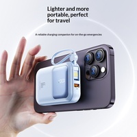 Nouvelle mini batterie externe ultra-rapide 66W en plastique 20 000mAh avec câble intégré PD 20W Charge rapide bidirectionnelle Chargeur portable