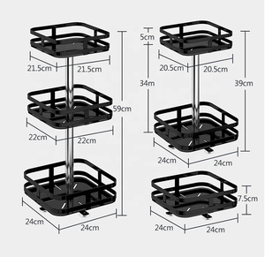 Organizador Giratorio de Especias de 2 Niveles, Altura Ajustable, Base Metálica Giratoria para Almacenamiento en la Cocina o Despensa - Product Image 6