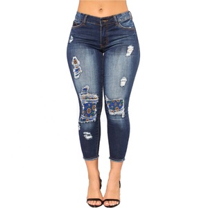 Pantalones <span class=keywords><strong>vaqueros</strong></span> <span class=keywords><strong>de</strong></span> estilo Hip Hop para <span class=keywords><strong>mujer</strong></span>, Jeans rasgados con agujeros <span class=keywords><strong>rotos</strong></span> <span class=keywords><strong>de</strong></span> cintura alta - Product Image 3