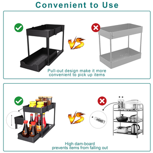 <span class=keywords><strong>Cuisine</strong></span> Salle de bain Sous Armoire Coulissante Panier <span class=keywords><strong>Organisateur</strong></span> 2 Niveaux Sous Lavabo <span class=keywords><strong>Organisateur</strong></span> - Product Image 3