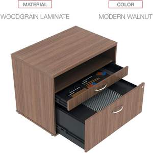 Alera <b>Open</b> Office Desk Series 2-Drawer Low File Cabinet Pencil/File Legal/<b>Letter</b> 1-Unit - Product Image 3