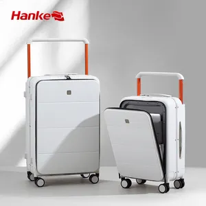 Hanke Luxury Business Stylish Aluminum Spinner Trolley Suitcases Travel Luggage Set Multi-functional Suitcase Luggage