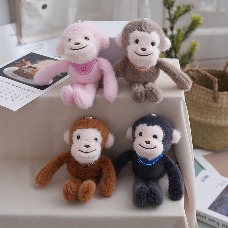 Llavero de Monkey Doll - Colgante de llavero lindo del mono, accesorio decorativo, animal dulce creativo, animal suave, soporte creativo para llaves de coche, llavero de la va, marrón Llavero de Monkey Doll - Colgante de llavero lindo del mono, accesorio decorativo, animal dulce creativo, animal suave, soporte creativo para llaves de coche, llavero de la va, marrón