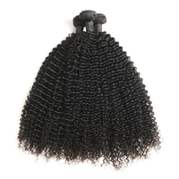 Extensions de cheveux humains 100% naturels, tissage de cheveux bouclés crépus mongols non traités avec fermeture en dentelle, Afro crépu 4B 4C Jerry Curl