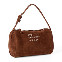 Sac bandoulière en daim pour femme, style rétro de luxe, sacs à main simples et décontractés, sacs à bandoulière pour femme avec logo personnalisé, faible MOQ