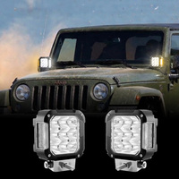 Luz de Trabajo LED de 45W con Haz Combinado e Indicador Lateral Ámbar, Rejilla LED 3x3 para Todoterreno 4x4, SUV, Camioneta, Jeep Wrangler
