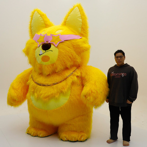 Costume de mascotte gonflable <span class=keywords><strong>géant</strong></span> en fourrure de loup pour événements d'exposition et cosplay d'anime, 2,2 m, pour adulte, vêtement gonflable grand loup - Product Image 6
