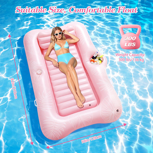 Grand matelas gonflable flottant pour adultes <span class=keywords><strong>avec</strong></span> porte-gobelet, pour <span class=keywords><strong>piscine</strong></span>, plage et jardin - Product Image 4