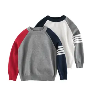 OEM ODM factory custom cool kids boys maglione manica raglan girocollo maglioni pullover per bambini