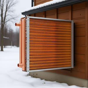 Échangeur de chaleur à air forcé 18x20 avec 3 rangées de ports en cuivre et 242 ailettes en aluminium pour poêle à bois extérieur résidentiel - Product Image 2