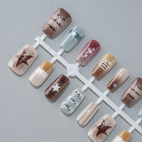 Nouvelles capsules d'ongles préfabriquées à presser, design artistique mi-couvrant, style doux, cool et mignon, haut de gamme, élégantes, effet blanchissant, 30 pièces en ABS