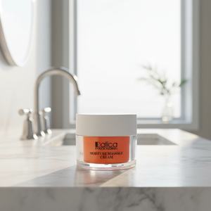 Pot en plastique acrylique Dalica Packaging avec couvercle blanc et intérieur orange, couleur et logo personnalisés, design moderne et <span class=keywords><strong>minimaliste</strong></span> pour cosmétiques - Product Image 3