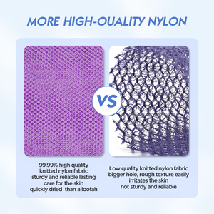 Phi tẩy tế bào chết <span class=keywords><strong>Net</strong></span> Nylon cơ thể chà trở lại Scrubber tắm khăn lau phi <span class=keywords><strong>Net</strong></span> miếng bọt biển cho sử dụng hàng ngày - Product Image 6