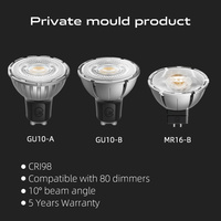 Spot LED 5W 6W 7W, ampoule à intensité variable Triac, angle réglable, zoom 10 degrés, GU10 MR16