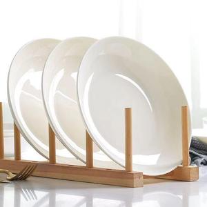 Piatto da Cena in Porcellana Bianca Cinese, Stoviglie Ecologiche per Feste, Ceramica Rotonda Solida Sottosmalto - Product Image 2