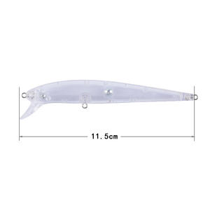 Leurre de pêche méné noir personnalisé <span class=keywords><strong>pas</strong></span> <span class=keywords><strong>cher</strong></span> leurre de pêche au bar d'eau salée blanc non peint - Product Image 5