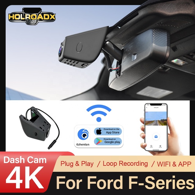 Holroadx F150 Dash Cam Video Recorder 4K Custom Fit 2018-2025/2020-2026 F250/F350/F450 Super Duty Loop Recording G-sensor App