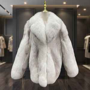 Manteau d'hiver chaud et épais imperméable réversible en fourrure de renard pleine longueur grande taille pour homme - Product Image 3