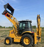 Beli FC-388Y Backhoe Loader 4 Roda Sama 102 HP dengan Outriggers Berkualitas Tinggi 4 Wheel Drive Efisiensi Operasional Tinggi