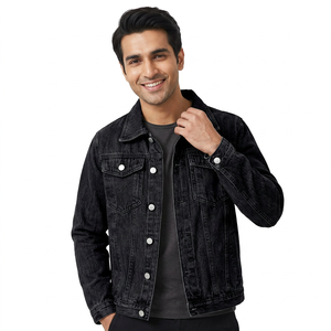 <b>Men's</b> Loose Fit <b>Long</b> Sleeve Denim <b>Jacket</b> for Side Pockets Button Decoration Vintage Casual Wear Denim <b>jacket</b> - Product Image 1