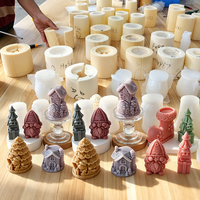 Moule en silicone de Noël J10-600 du fabricant, motif Père Noël et maison, pour bougies et savons, fournitures de fabrication artisanale, décoration intérieure