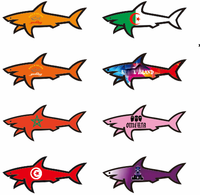 Nouveauté 2026 : Autocollants Paul Et Shark en PVC imperméable avec impression UV, motifs animaux de dessin animé, pour décorations de fêtes - Autocollant Paul