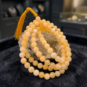 Meilleure qualité jaune calcite prière Mala naturel 8 MM 108 perles en gros cristal pierre Mala guérison jaune calcite perles pierre - Product Image 2