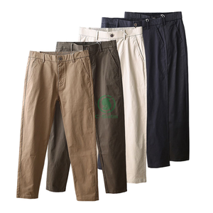 Fornitura diretta dalla fabbrica vita elastica nuovo stile cotone tinta unita pantaloni da uomo/nuovo arrivo Logo personalizzato pantaloni da uomo - Product Image 1