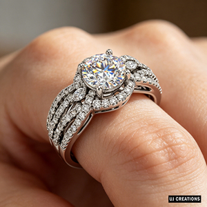 <b>Custom</b> S925/10K/14K/18K Solid Gold One Karat VVS-VS Quality Round Lab Grown Brilliant Cut Diamond engagement <b>Ring</b> - Product Image 3