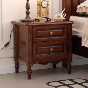 Lit classique en bois foncé avec tête de lit en colonne romaine et sculptures délicates, pour une décoration intemporelle de chambre à coucher 55-SAJ-Lit en bois massif-1 - Product Image 6