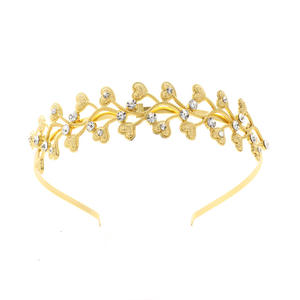 Vente en gros de bijoux en cristal de feuille de Noël évidée couronne de mariée bandeau de fée de fête de mariage diadème - Product Image 2