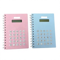 Calculatrice solaire, bloc-notes spirale 2 en 1 avec écran LCD pour le bureau, l'école, les affaires, cadeau