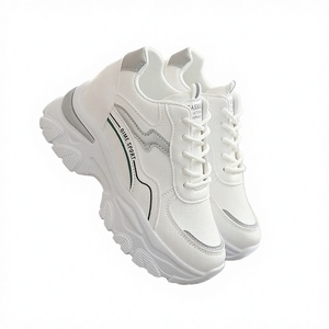 Wholesale <b>White</b> Fashion Trend Women's Autumn Summer Walking Shoes Plus Size Casual Running Lace-up Wedge <b>Heel</b> Comfortable - Product Image 2