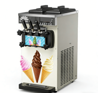 Machine à crème glacée molle en acier inoxydable commercial avec lait, multifonction et fonction de nettoyage intégrée